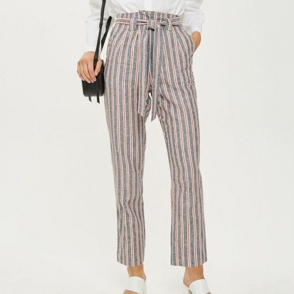 NWT Topshop High Waisted Belted Peg Trousers 0 - Picture 11 of 11